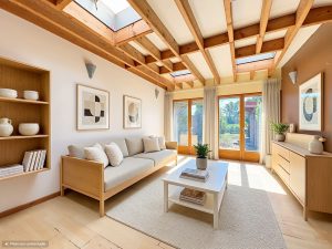 Maison avec vie de plain pied. Jardin